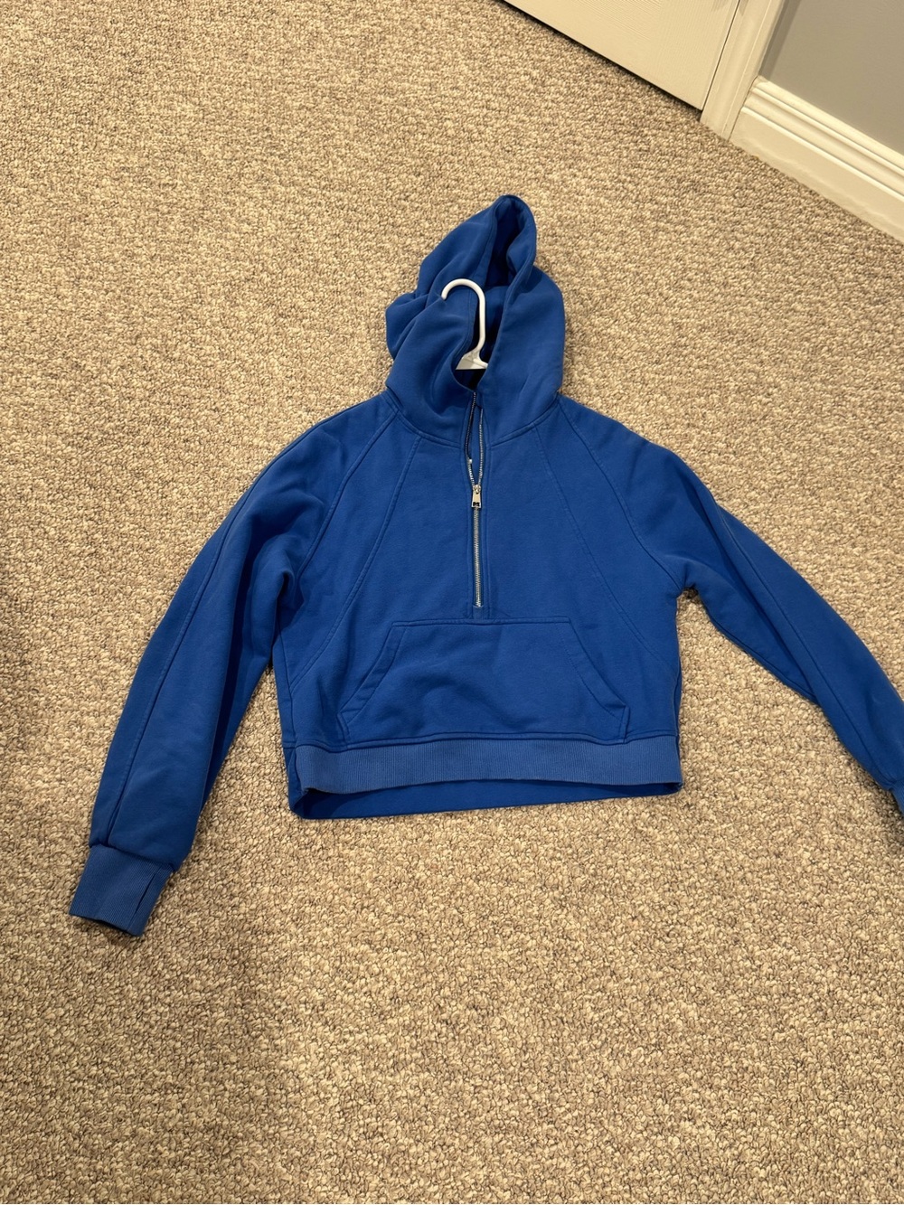 Blue Half-Zip Hoodie Sweatshirt
